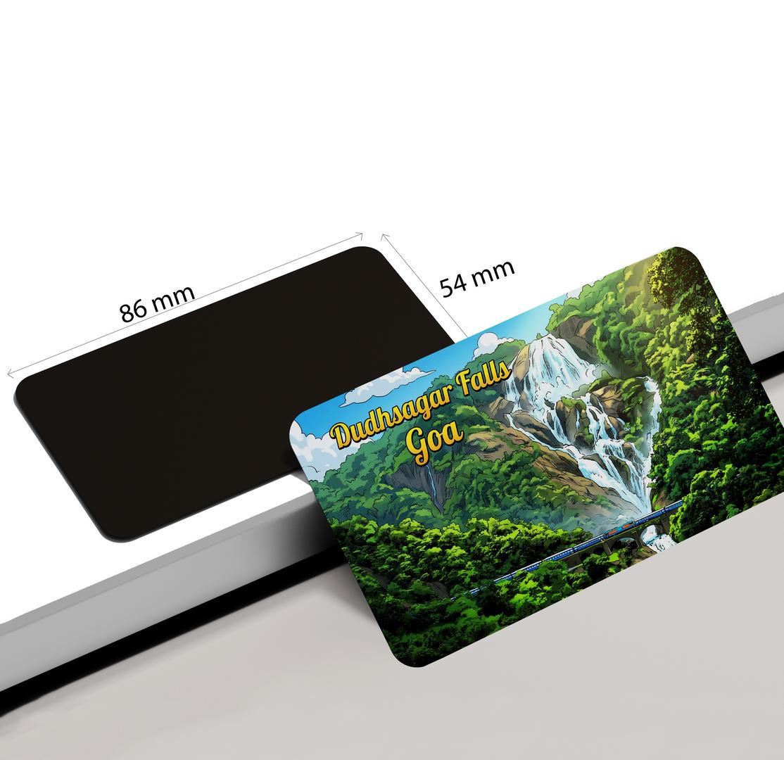 dhcrafts Rectangular Fridge Magnet Goa Multicolor Dudhsagar Falls Design Pack of 1 (8.6cm x 5.4cm)